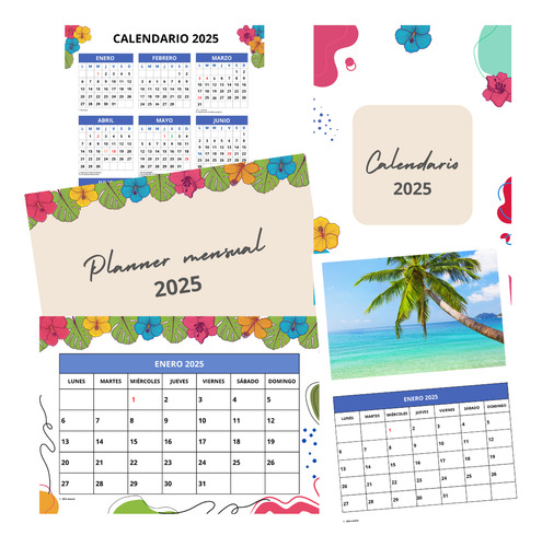 Kit Imprimible Planificador Mensual Calendarios