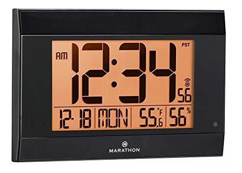 Reloj Digital Marathon, De Pared, Con La Temperatura Y Hume