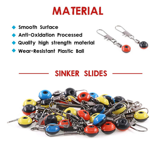Fishing Line Sinker Slides Fishing Floats Connector Rolling