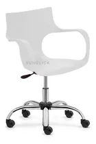 Comprar Silla Jim Neumática Giratoria Plástica Con Apoya Brazos Base Cromada Con Ruedas - Oficina Hogar Computadora 