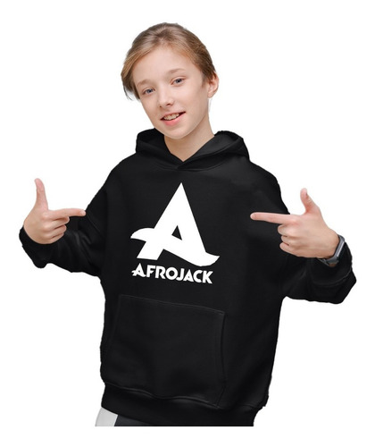 Sudadera Negra Infantil En Promocion De Logo Afrojack