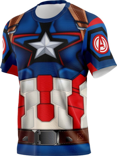 Capitão América- Camiseta Adulto - Tecido Dryfit