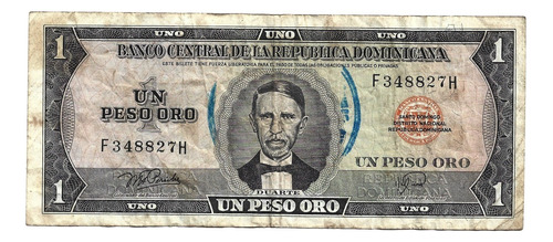 Billete República Dominicana 1 Peso Oro 1975 - 1978 Duarte