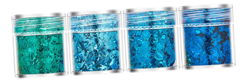 4 Piezas De Confeti De Copos De Papel De Aluminio Azul Verde