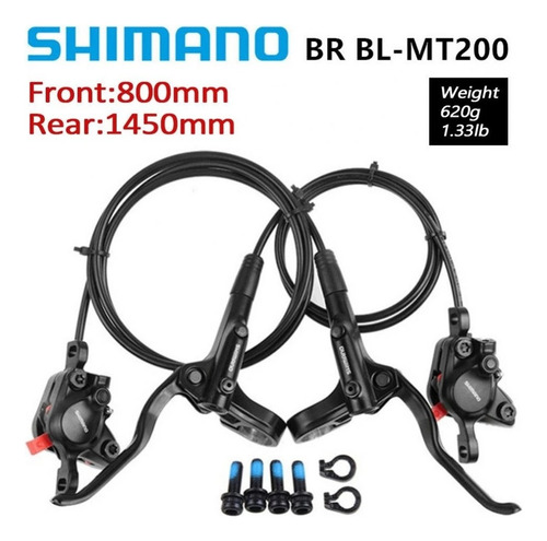Juego De Frenos De Disco Hidráulico Shimano Mt200 Biccle Bik