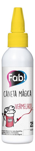 Caneta Mágica Alimentícia Fab! 60g Cor Vermelho