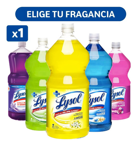 Lysol Limpiador Desinfectante Líquido Pisos 1.8l  Variedades