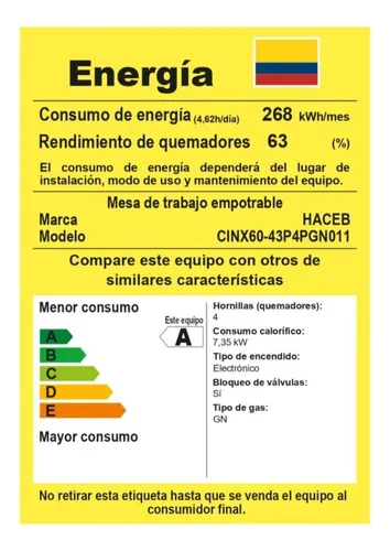 Estufa De Empotrar Inox 60x43 Cm Platina Gas Natural