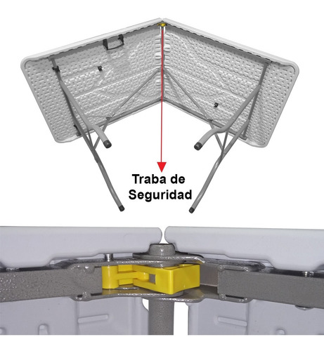 Imagen 8 de 9 de Mesa De Camping 1.80 Plegable Valija De Plástico