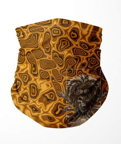 Doxe Bandana Amarilla Guerrero Jaguar Calavera