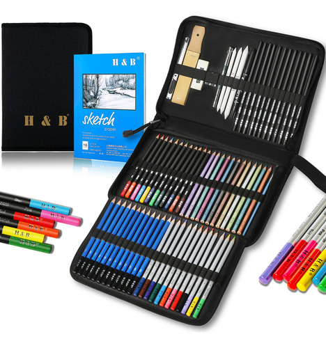 Kit De Lápices De Dibujo Y Boceto Con Accesorios 72 Piezas