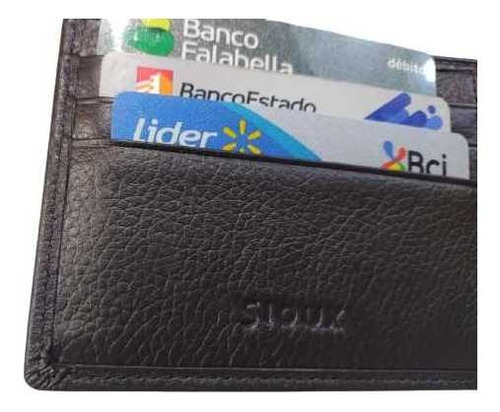 Imagen 5 de 10 de Billetera Cuero Genuino Antirobo Bolsillo Secreto Y 9ranuras