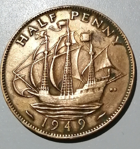 #6 Moneda De Medio Penny 1949 (inglaterra)