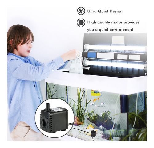Bomba De Agua Sumergible 600l/h 8w Para Acuario De Mesa