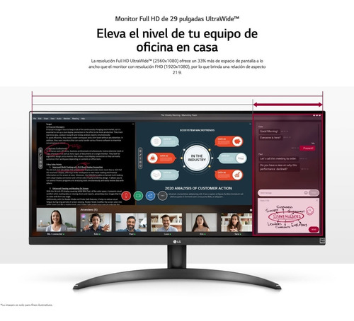 Imagen 8 de 10 de Monitor gamer LG UltraWide 29WP500 LCD 29" negro 100V/240V