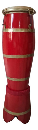 Atabaque Madeira Tarraxa Pintado 90 Cm Salles (com Suporte)