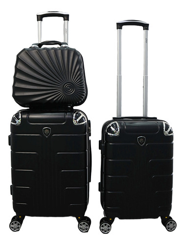 Juego 3 Maletas De Mano Avion 20 Y 18 Pulgadas 15 Y 10 Kgs Negro