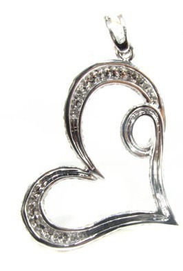 Pingente Coração De Ouro 18 Quilates!com 1cts De Diamantes!