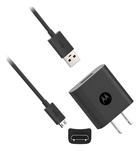 Cargador Motorola Original G6 Play E6 E7 Plus G8 Power Lite Negro
