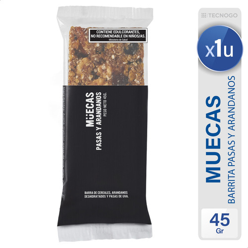 Barrita de Cereales Muecas sabor pasas de uva y almendras de 45g