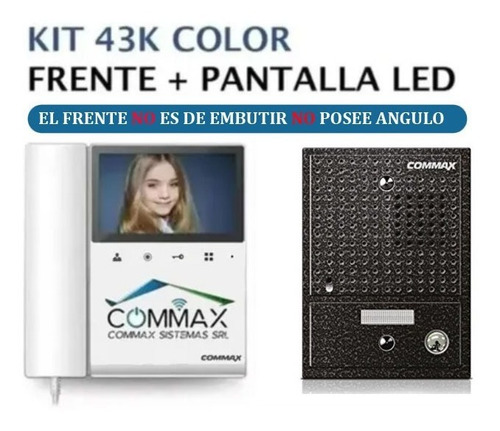 Portero Visor Lcd Led 4 Color Commax Frente Antivandalico