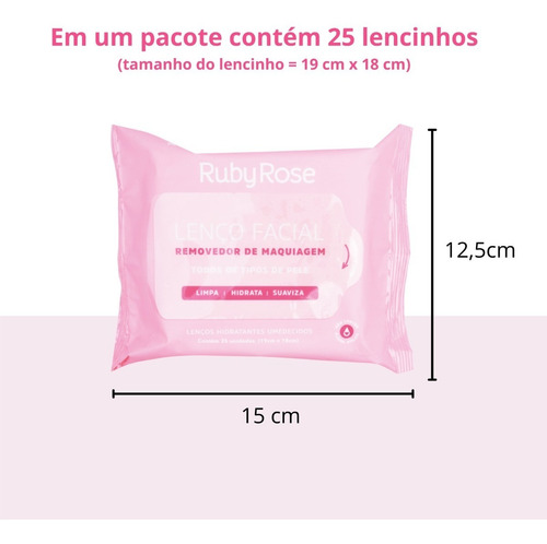 Imagem 5 de 8 de Lencinho Facial Umidecido Tira Maquiagem Rápido Ruby Rose