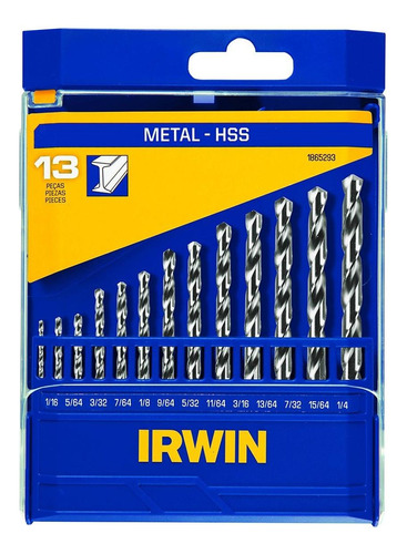 Broca Aco Rapido  Irwin 1/16 A 1/4  Kit Com 13 Pecas  186529