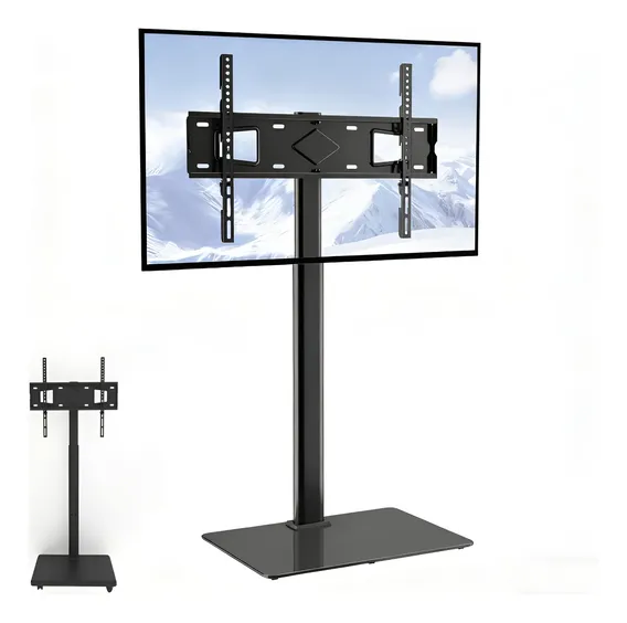 Suporte De Chão Pedestal Tv De 32 A 70 Polegada Com Rodizio Preto