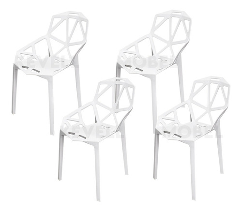 Set Sillas Moderna Magis Chair One Jardin Terraza Recibidor Color de la estructura de la silla Blanco