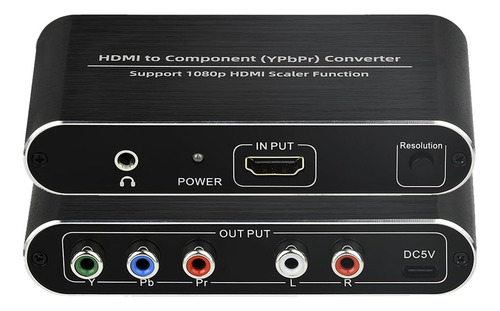 Conversor Anber-tech Hdmi para componentes Hdmi para Ypbpr 5rca, cor preta