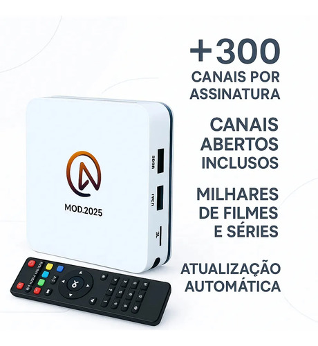Tv Box Uni S1 V10: Original, 4k, Sem Mensalidades, Vitalicio Branco Padrão