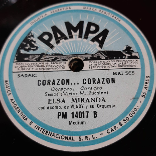 Pasta Elsa Miranda Acomp Vlady Orquesta Pampa C387