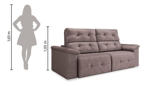 Sofá Retrátil Reclinável 3 Lugares Marrocos Machiatto Suede