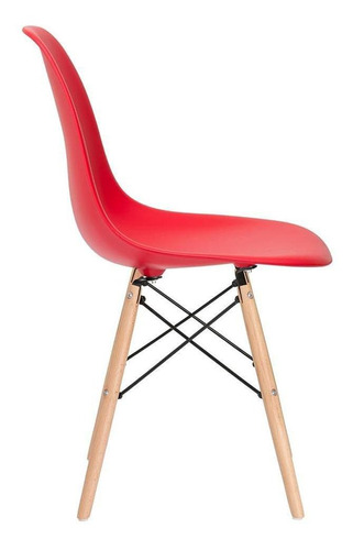 Kit - 8 X Cadeiras Charles Eames Eiffel Dsw Madeira Clara Cor Da Estrutura Da Cadeira Vermelho