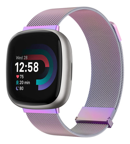 Correa De Metal Compatible Con Fitbit Versa 4 Bandas Para M.