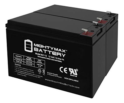 Batería Mighty Max 12v 7ah Para Scooter Eléctrico - 2 Pac