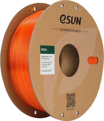 Esun PETG filamento impresora 3d 1.77mm 1kg color Orange