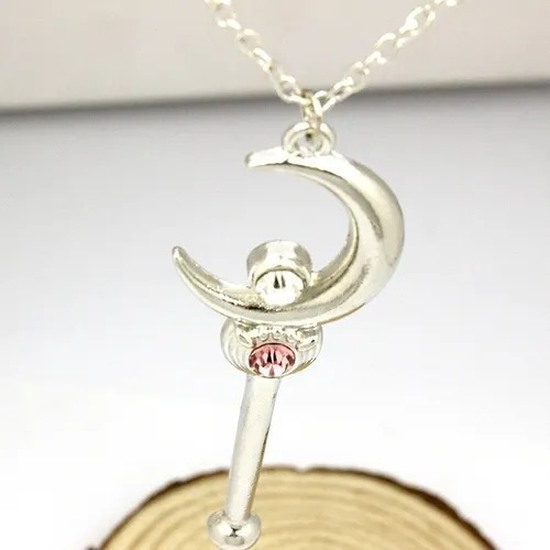 V Sailor Moon - Cetro Lunar Collar Gargantilla Color Plata.
