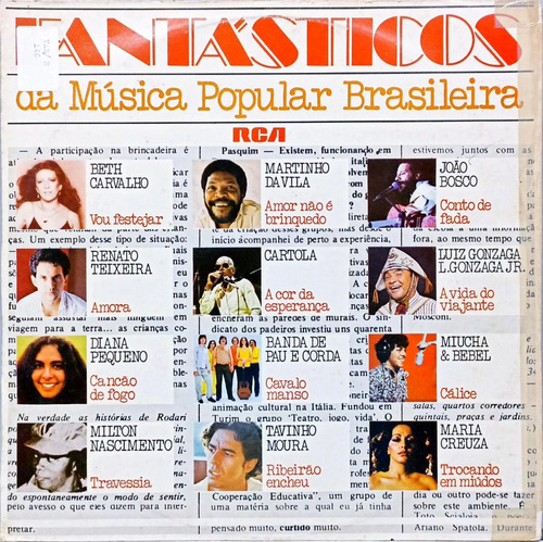 Fantásticos Da Música Popular Brasileira Lp 1979 Rca 4519