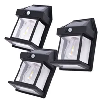 Comprar Foco Lampara Solar X3 Luz Led Exterior Pared Sensor Panel