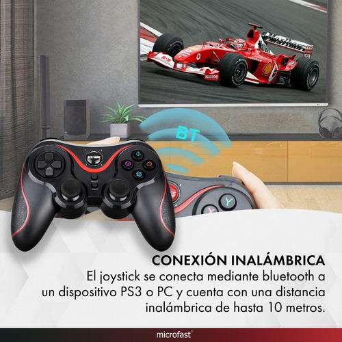 Imagen 6 de 7 de Joystick Para Ps3 Y Pc Inalámbrico Bluetooth Seisa Vibración