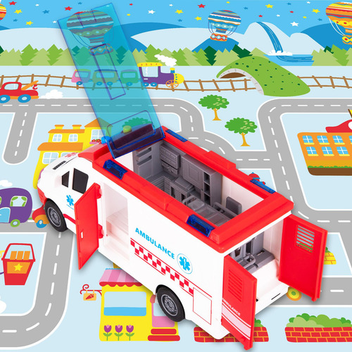 Camión De Juguete Ambulancia Luces Y Sirena Para Niños