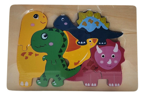 Puzzle Juego De Madera Dinosaurios Juguete Educativo