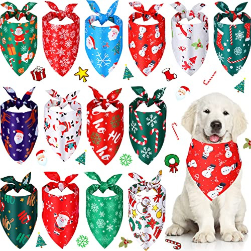 14 Piezas De Bandanas De Navidad Perros, Babero Perros,...