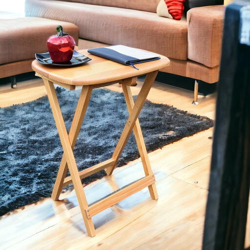 Mesa De Servicio Plegable De Madera Exclusiva Y Util Hogare Color Oval Aile