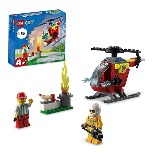 Lego City Helicóptero Bombero 60318 - Kit De Construcción 