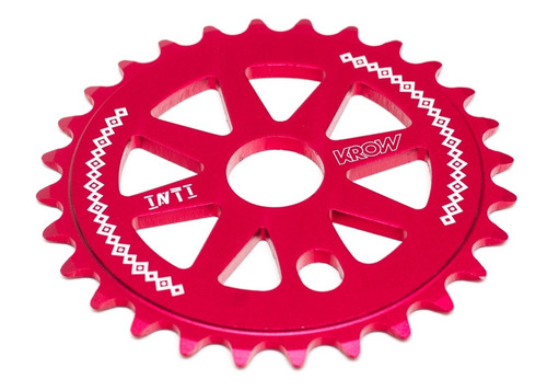 Plato Krow Inti 28t Aluminio Rojo Satinado ¡linea Pro Bmx!