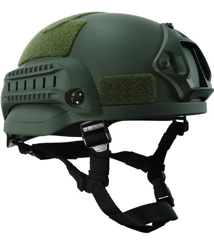 Casco Táctico Militar Deportes Combate Airsoft Verde Abs .