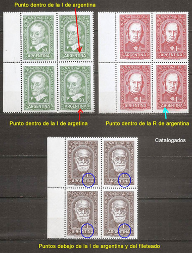 Argentina 598/0 Gj 1120/2 Mint Variedade Catalogadas E 767/8