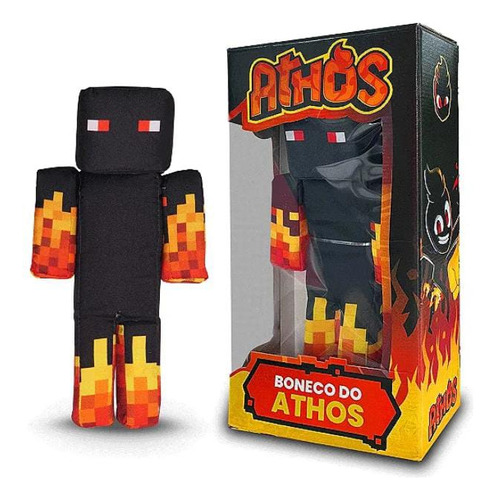 Boneco Athos Youtuber Streamers Minecraft 35 Cm